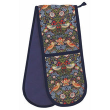 Load image into Gallery viewer, Morris & Co Organic Cotton Double Oven Gloves - Strawberry Thief