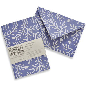 Packet of 10 Patterned Envelopes- Sprig Harebell by Cambridge Imprint