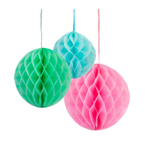 Pastel Honeycomb Ball Decorations (3 Pack) by Talking Tables