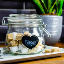 Load image into Gallery viewer, Heart Shaped Glass Jar Chalkboard Labels - Set of 6