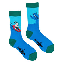 Load image into Gallery viewer, Snoopy Socks - Surfs Up - by Socktopus