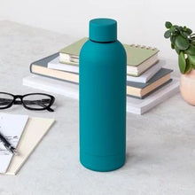 Load image into Gallery viewer, Steel Drinking Bottle - Rubber Coated 500ml - Petrol Blue