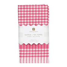 Load image into Gallery viewer, Talking Tables Set Of 2 Tea Towels - Raspberry Pink Gingham