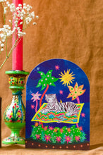 Load image into Gallery viewer, Tiger on Magic Carpet Bell Jar - Greetings Card by Hutch Cassidy
