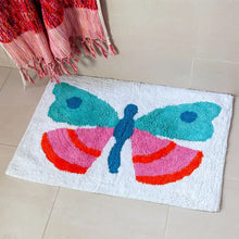 Load image into Gallery viewer, Butterfly Tufted Cotton Bath Mat
