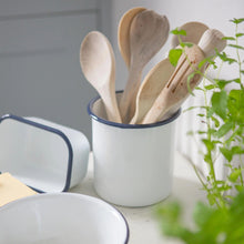 Load image into Gallery viewer, White Enamel Utensil Holder