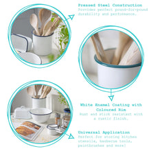 Load image into Gallery viewer, White Enamel Utensil Holder