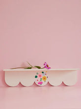 Load image into Gallery viewer, Wood Shelf, Off White With Hand Painted Flowers