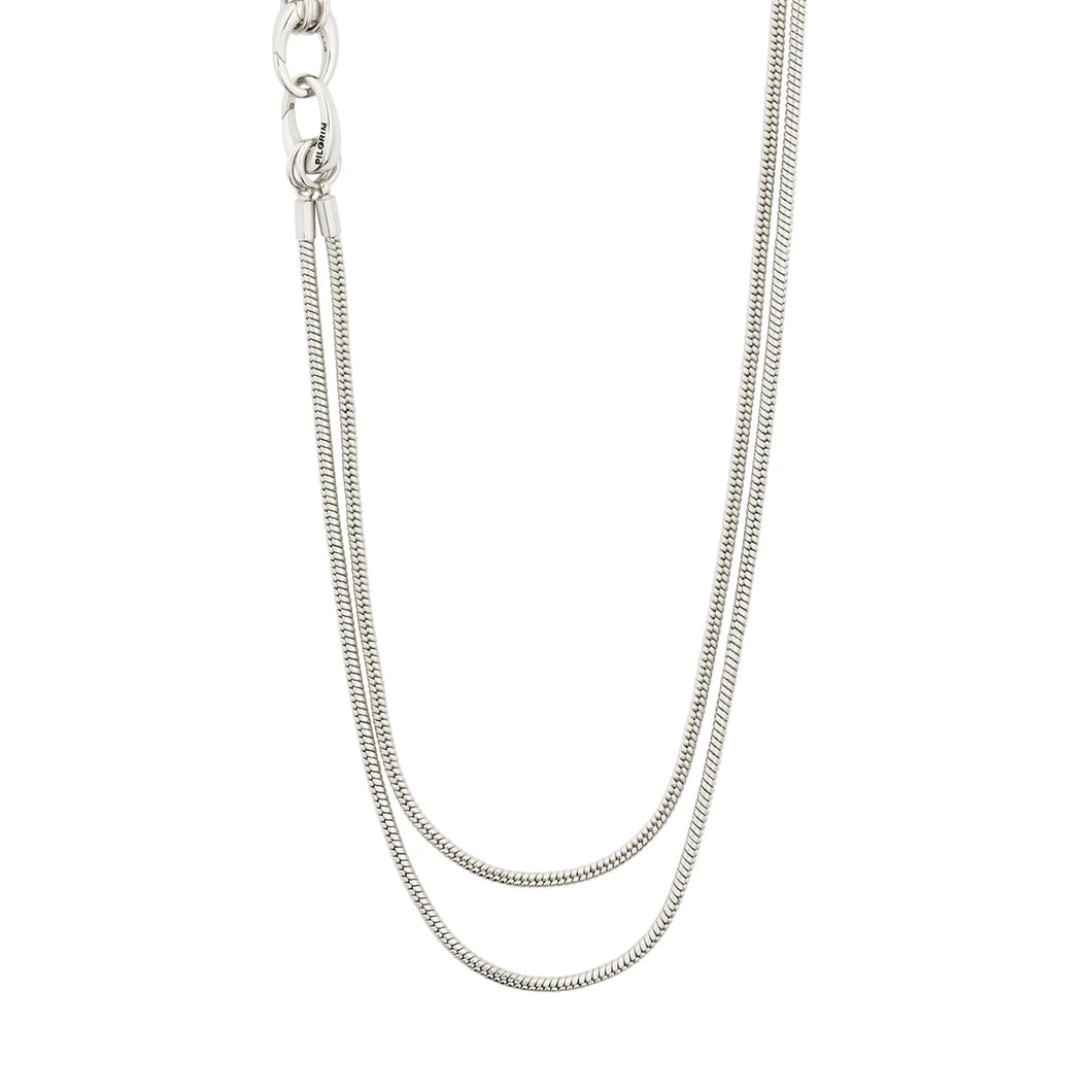SOLIDARITY Recycled Snake Chain Necklace Silver Plated by Pilgrim