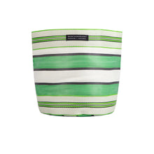 Load image into Gallery viewer, Echo Woven Plant Pot Cover - Grass Green Indigo & Pearl