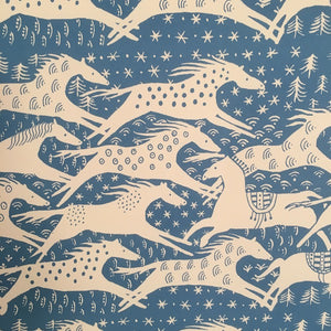 Cambridge Imprint Patterned Paper - Horses Blue