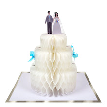 Load image into Gallery viewer, Meri Meri  Wedding Cake Honeycomb Card - Congratulations
