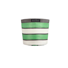 Load image into Gallery viewer, Echo Woven Plant Pot Cover - Grass Green Indigo & Pearl