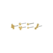 Load image into Gallery viewer, SOLIDARITY Bubbles Eardstuds Multi- Set Gold Plated by Pilgrim