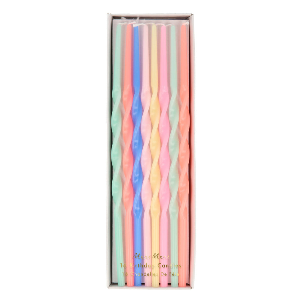 Mixed Twisted Long Candles by Meri Meri