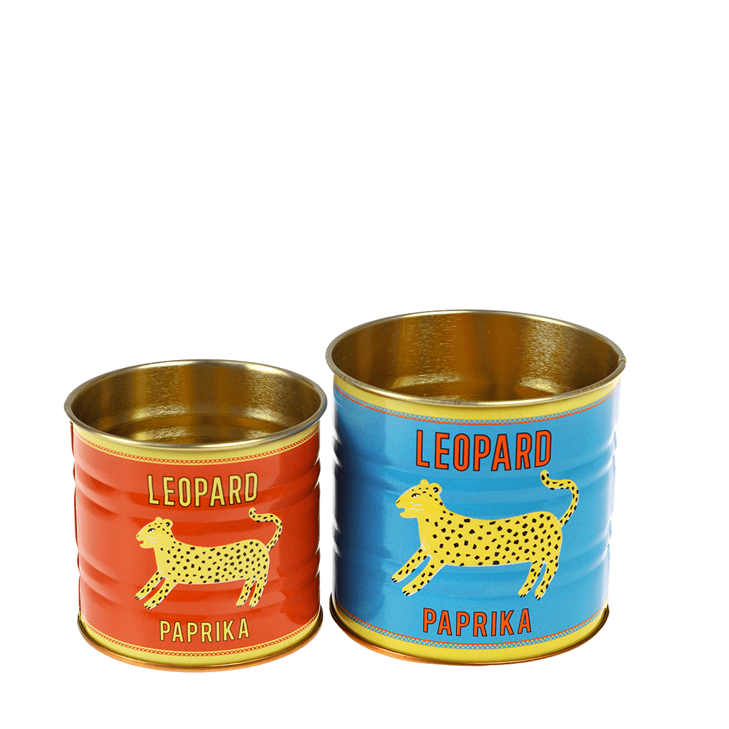 Set of 2 Mini Leopards Storage Tins