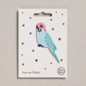 Iron on Patch Blue Budgie by Petra Boase