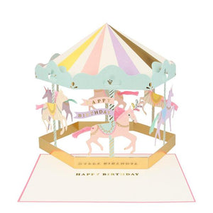 Meri Meri Carousel Stand Up Happy Birthday Card