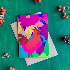 Bold Rooster Greeting Card by Mahin Hussain