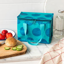 Load image into Gallery viewer, Blue On Turquoise Spotlight Lunch Bag By Rex London
