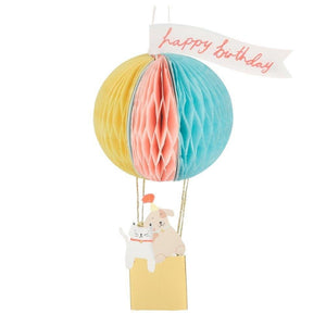 Meri Meri Meri Honeycomb Air Balloon Hanging Card Happy Birthday