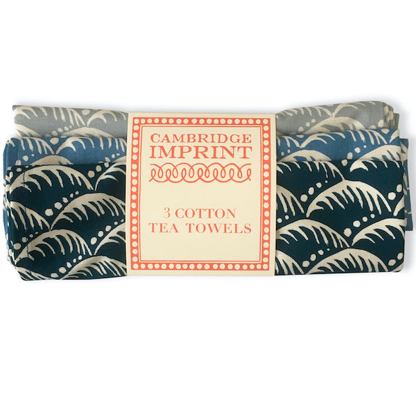 Cambridge Imprint - 3 Cotton Tea Towels - Three Waves
