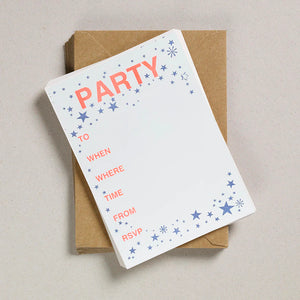 Set Of 12 Party Invitations by Petra Boase - Blue