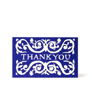Pack of 6 Arabesque Thank You Gift Cards - Ultramarine, by Cambridge Imprint