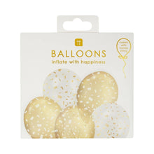 Load image into Gallery viewer, Gold and White Printed Balloons by Talking Tables
