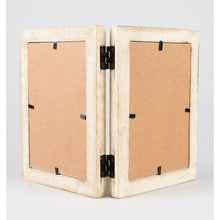 Load image into Gallery viewer, Double White Wood Photo Frame - Gazebogifts