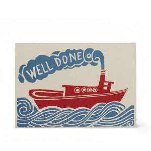Well Done Tugboat Card by Cambridge Imprint