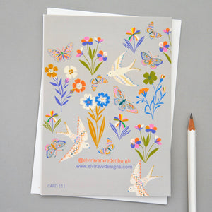 Birds & Butterflies Card by Elvira Van Vredenburgh