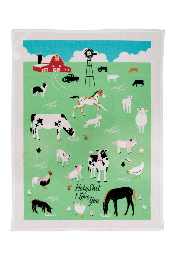 Holy S**t I Love You Tea Towel by Blue Q