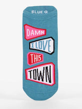 Load image into Gallery viewer, Damn I Love This Town Sneaker Socks by Blue Q