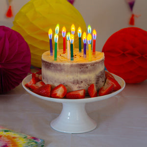 Rainbow Multicoloured Flame Candles by Taking Tables