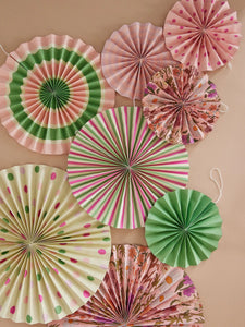 8 Assorted Paper Fans by Rice dk
