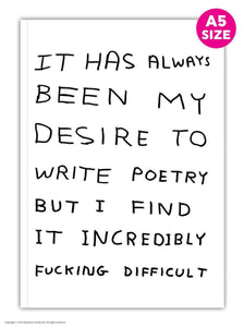 David Shrigley Notebook - Write Poetry - A5