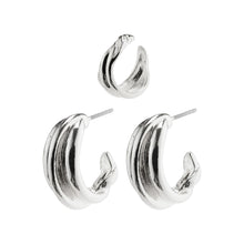 Load image into Gallery viewer, AMANDA Hoop and Cuff Set Silver Plated by Pilgrim