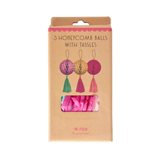 Load image into Gallery viewer, 3 Honeycomb Balls With Tassels by Rice dk