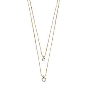 LUCIA 2-in-1 Crystal Necklace Gold-Plated by Pilgrim