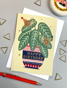Party Snails Birthday Card by Holly Maguire
