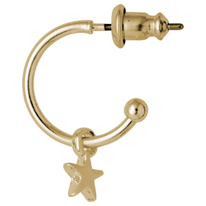 AVA Star Hoop Earrings Gold Plated by Pilgrim