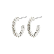 Load image into Gallery viewer, EKTA Pearl Huggie Hoop Earrings Silver Plated by Pilgrim