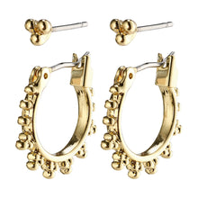 Load image into Gallery viewer, KATE Hoops and Earstuds 2-in-1 set Gold Plated by Pilgrim
