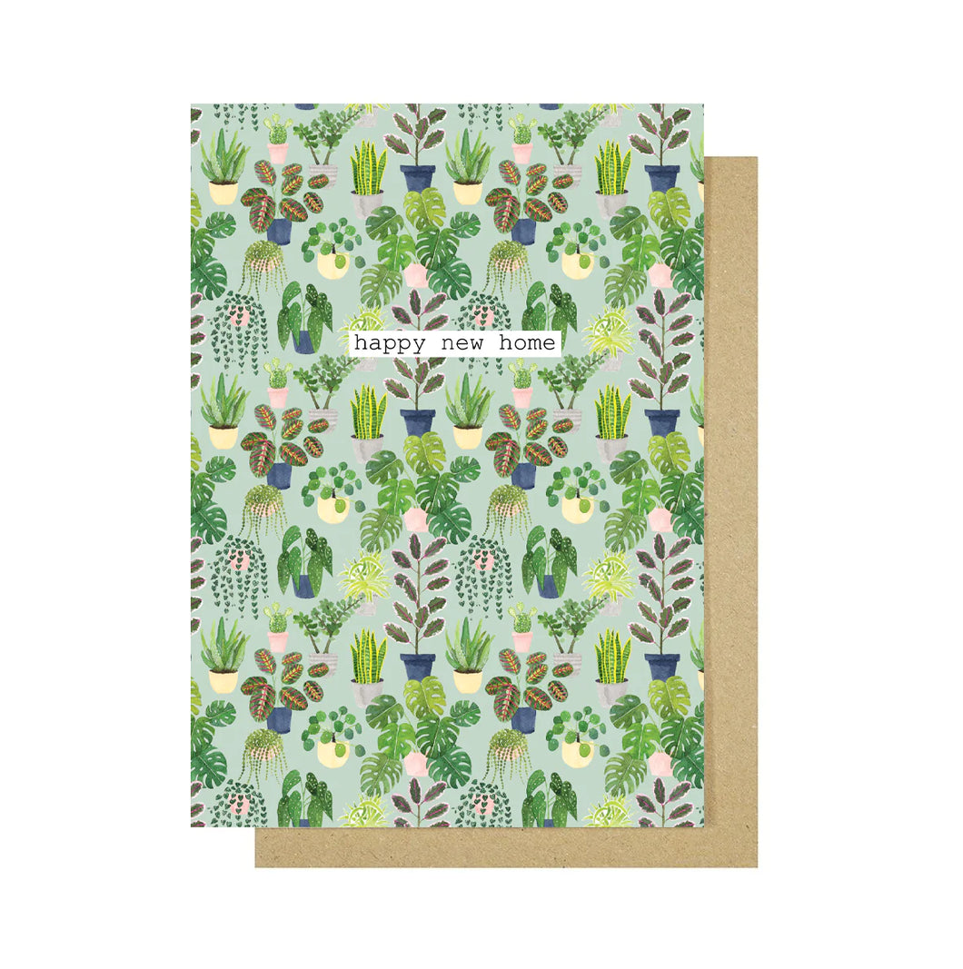 Happy New Home Plants Greeting Card