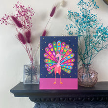 Load image into Gallery viewer, Peacock Carnival Greetings Card by Hutch Cassidy
