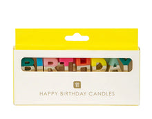 Load image into Gallery viewer, Rainbow, Gold Metallic Dipped, Happy Birthday Candles by Talking Tables