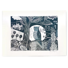 Load image into Gallery viewer, Deep Blue Night Owl A3 Art Print by Lush Designs