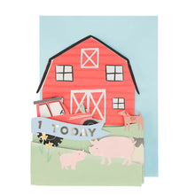 Load image into Gallery viewer, Meri Meri On The Farm 3D Scene Birthday Card
