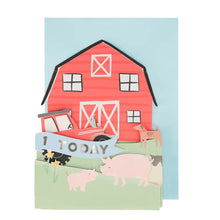Load image into Gallery viewer, Meri Meri On The Farm 3D Scene Birthday Card